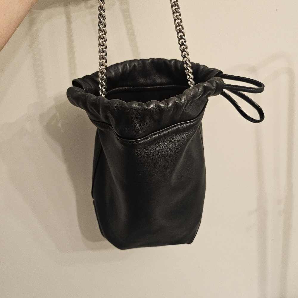 Saint Laurent Black Leather Teddy Bucket Bag - Picture 8 of 16